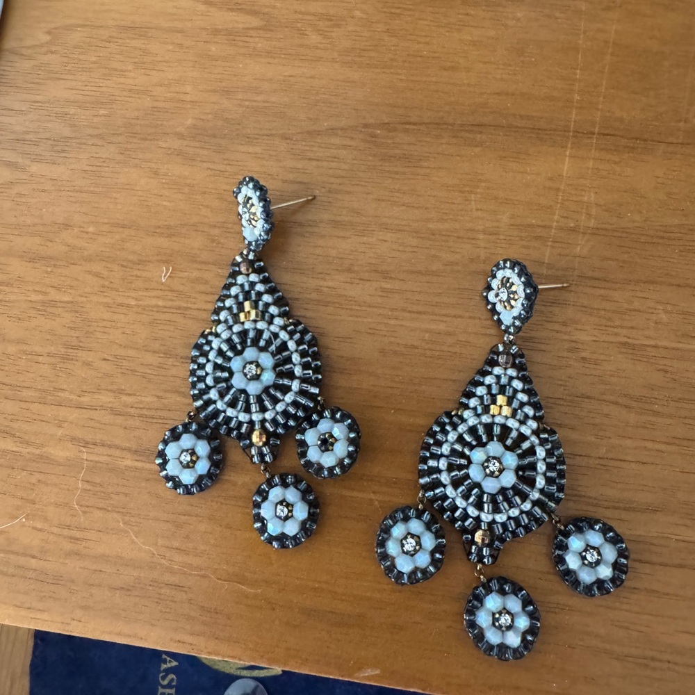 Miguel Ases Triple Tier Chandelier Earrings